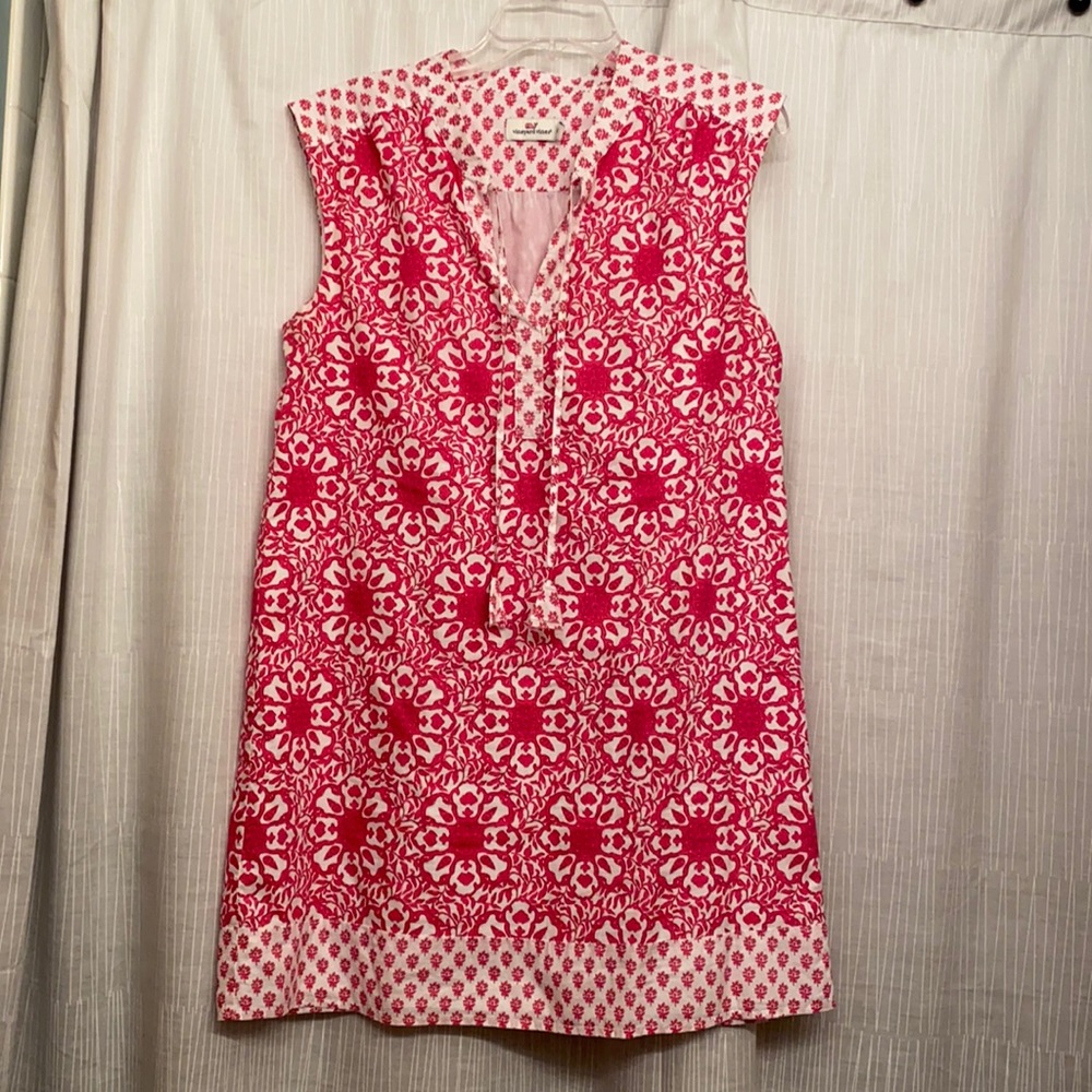 Vineyard Vines Pink Patterned Dress